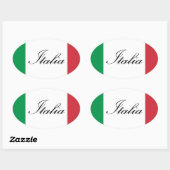 Sticker Ovale Drapeau italien - Drapeau italien - Italie (Feuille)