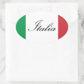 Sticker Ovale Drapeau italien - Drapeau italien - Italie (Sac)