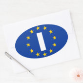 Sticker Ovale Drapeau italien "I" de l'Union européenne (Enveloppe)