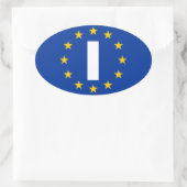Sticker Ovale Drapeau italien "I" de l'Union européenne (Sac)