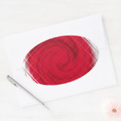 Sticker Ovale Drapeau japonais (Enveloppe)