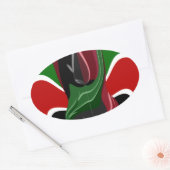 Sticker Ovale Drapeau Kényan en effervescence : un art moderne d (Enveloppe)