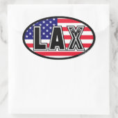Sticker Ovale Drapeau Lacrosse America Lax (Sac)