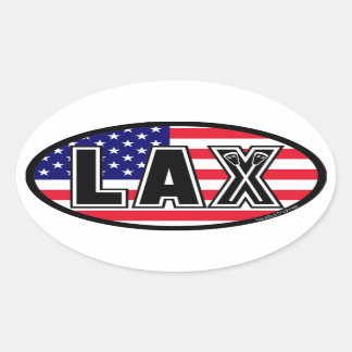 Sticker Ovale Drapeau Lacrosse America Lax