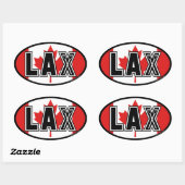 Sticker Ovale Drapeau Lacrosse Canada (Feuille)