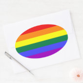 Sticker Ovale Drapeau LGBT QUATRE (Enveloppe)