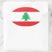Sticker Ovale Drapeau Liban/Liban (Sac)