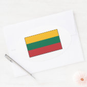 Sticker Ovale Drapeau lituanien (Enveloppe)