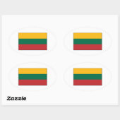 Sticker Ovale Drapeau lituanien (Feuille)