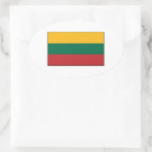 Sticker Ovale Drapeau lituanien (Sac)