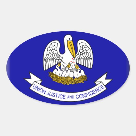 Sticker Ovale Drapeau Louisiane (Devant)