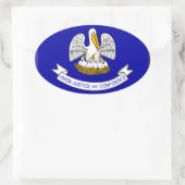Sticker Ovale Drapeau Louisiane (Sac)