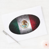 Sticker Ovale Drapeau mexicain (Enveloppe)