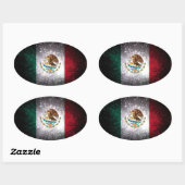 Sticker Ovale Drapeau mexicain (Feuille)