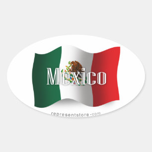 Sticker Ovale Drapeau Mexique