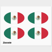 Sticker Ovale Drapeau Mexique/Mexique (Feuille)