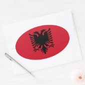 Sticker Ovale Drapeau national d'Albanie (Enveloppe)