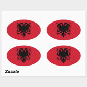 Sticker Ovale Drapeau national d'Albanie (Feuille)