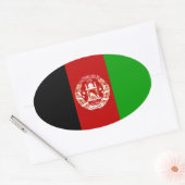 Sticker Ovale Drapeau national de l'Afghanistan (Enveloppe)