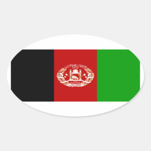 Sticker Ovale Drapeau national de l'Afghanistan