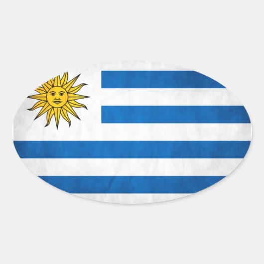 Sticker Ovale Drapeau national de l'Uruguay (Devant)