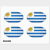 Sticker Ovale Drapeau national de l'Uruguay (Feuille)