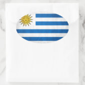 Sticker Ovale Drapeau national de l'Uruguay (Sac)