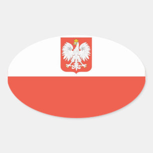 Sticker Ovale Drapeau national de Pologne