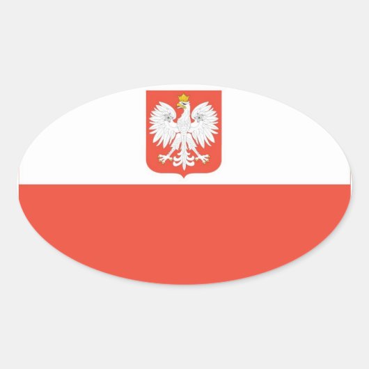Sticker Ovale Drapeau national de Pologne (Devant)
