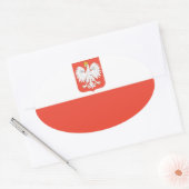 Sticker Ovale Drapeau national de Pologne (Enveloppe)