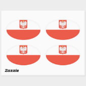 Sticker Ovale Drapeau national de Pologne (Feuille)