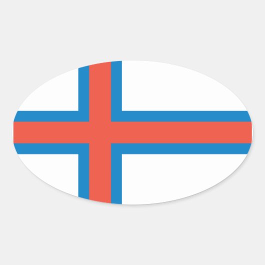 Sticker Ovale Drapeau national des Îles Féroé (Devant)