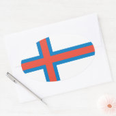 Sticker Ovale Drapeau national des Îles Féroé (Enveloppe)