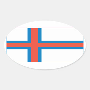 Sticker Ovale Drapeau national des Îles Féroé
