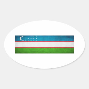 Sticker Ovale Drapeau national d'Ouzbékistan