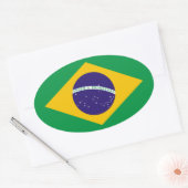 Sticker Ovale Drapeau national du Brésil (Enveloppe)