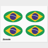 Sticker Ovale Drapeau national du Brésil (Feuille)