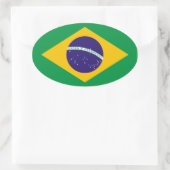 Sticker Ovale Drapeau national du Brésil (Sac)