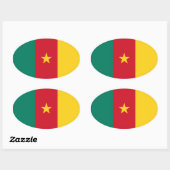 Sticker Ovale Drapeau national du Cameroun (Feuille)