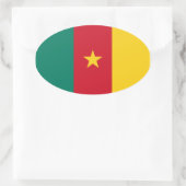Sticker Ovale Drapeau national du Cameroun (Sac)