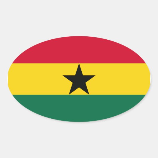 Sticker Ovale Drapeau national du Ghana (Devant)