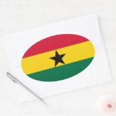 Sticker Ovale Drapeau national du Ghana (Enveloppe)