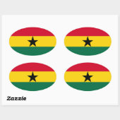 Sticker Ovale Drapeau national du Ghana (Feuille)