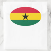 Sticker Ovale Drapeau national du Ghana (Sac)