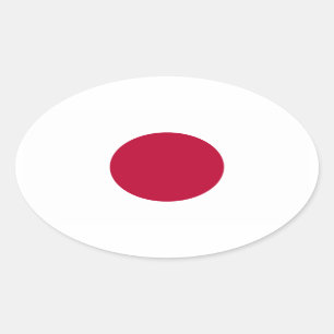 Sticker Ovale Drapeau national du Japon