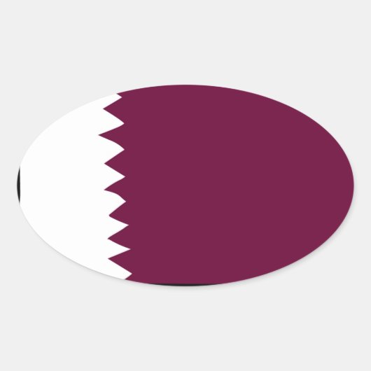 Sticker Ovale Drapeau national du Qatar (Devant)