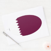 Sticker Ovale Drapeau national du Qatar (Enveloppe)