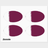 Sticker Ovale Drapeau national du Qatar (Feuille)