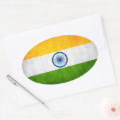 Sticker Ovale Drapeau national indien (Enveloppe)