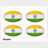 Sticker Ovale Drapeau national indien (Feuille)